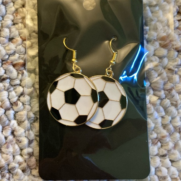 “Soccer ball”  earrings. - Picture 1 of 2